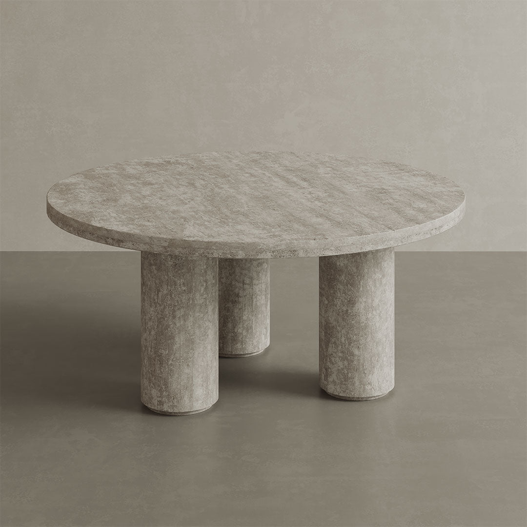 Casoli Travertine Coffee Table, White