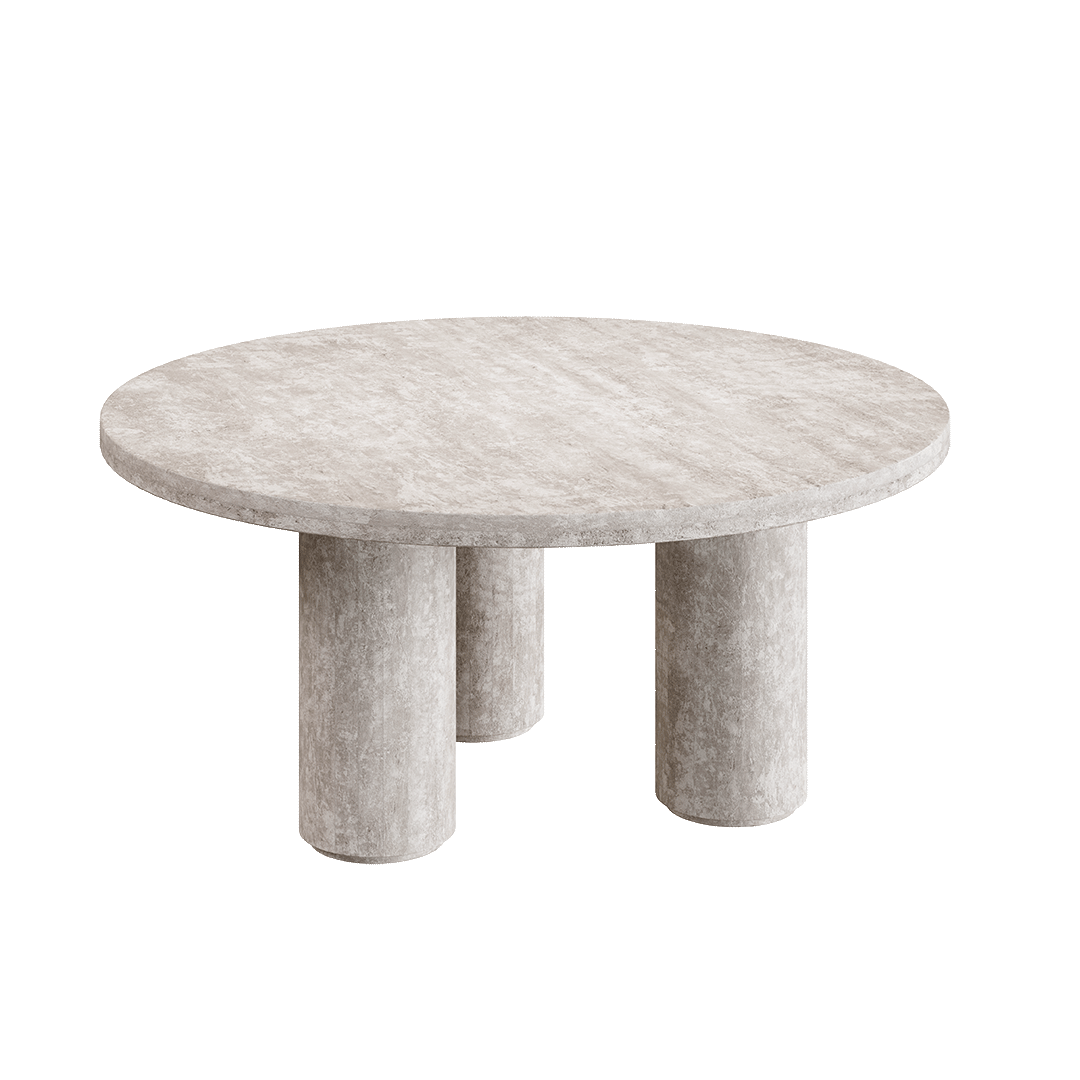 Casoli Travertine Coffee Table, White