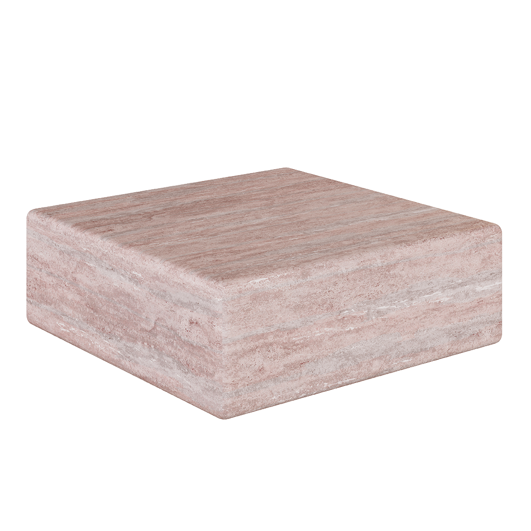 Cerazo Travertine Coffee Table, Red